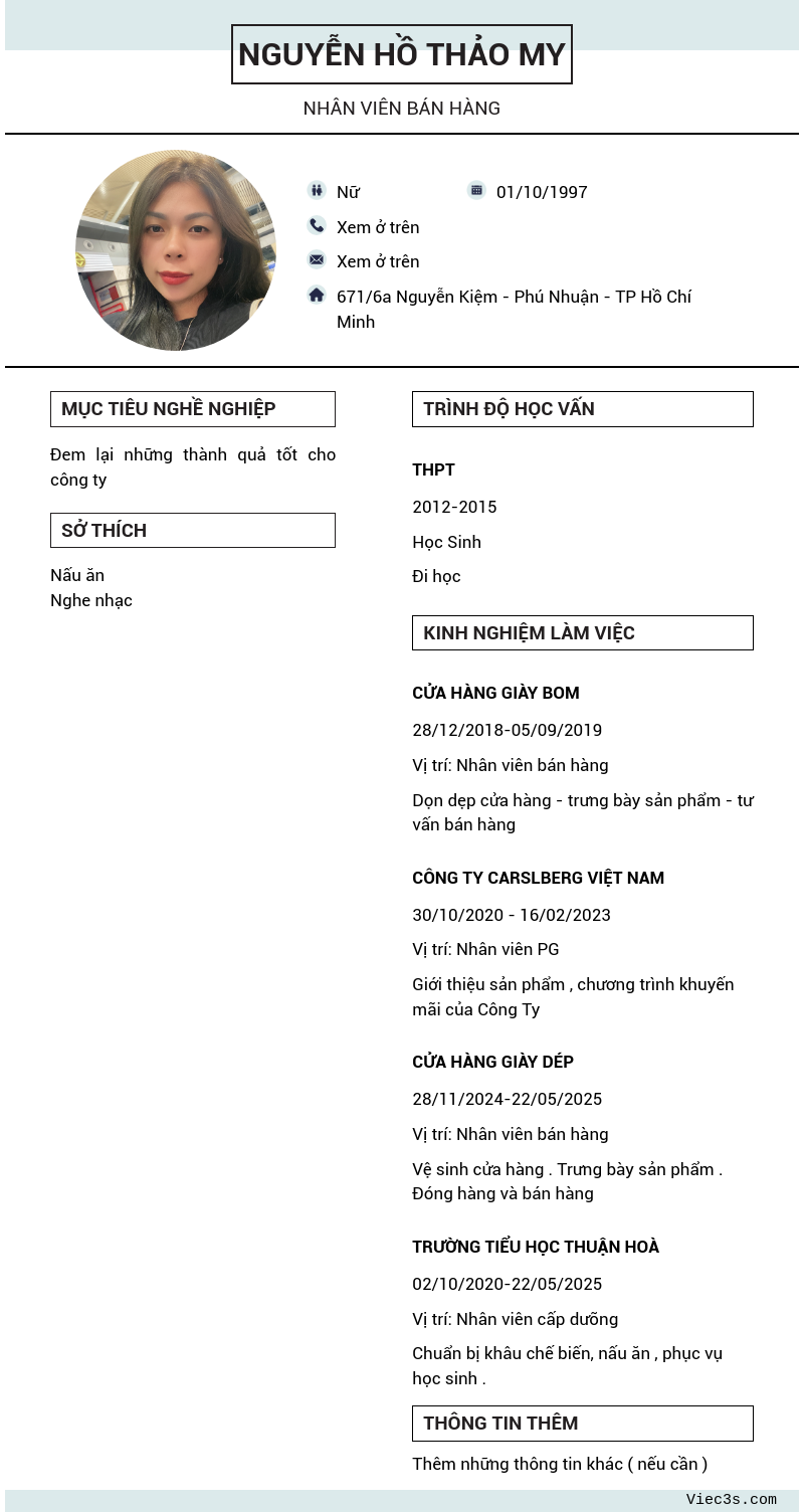 CV ứng viên