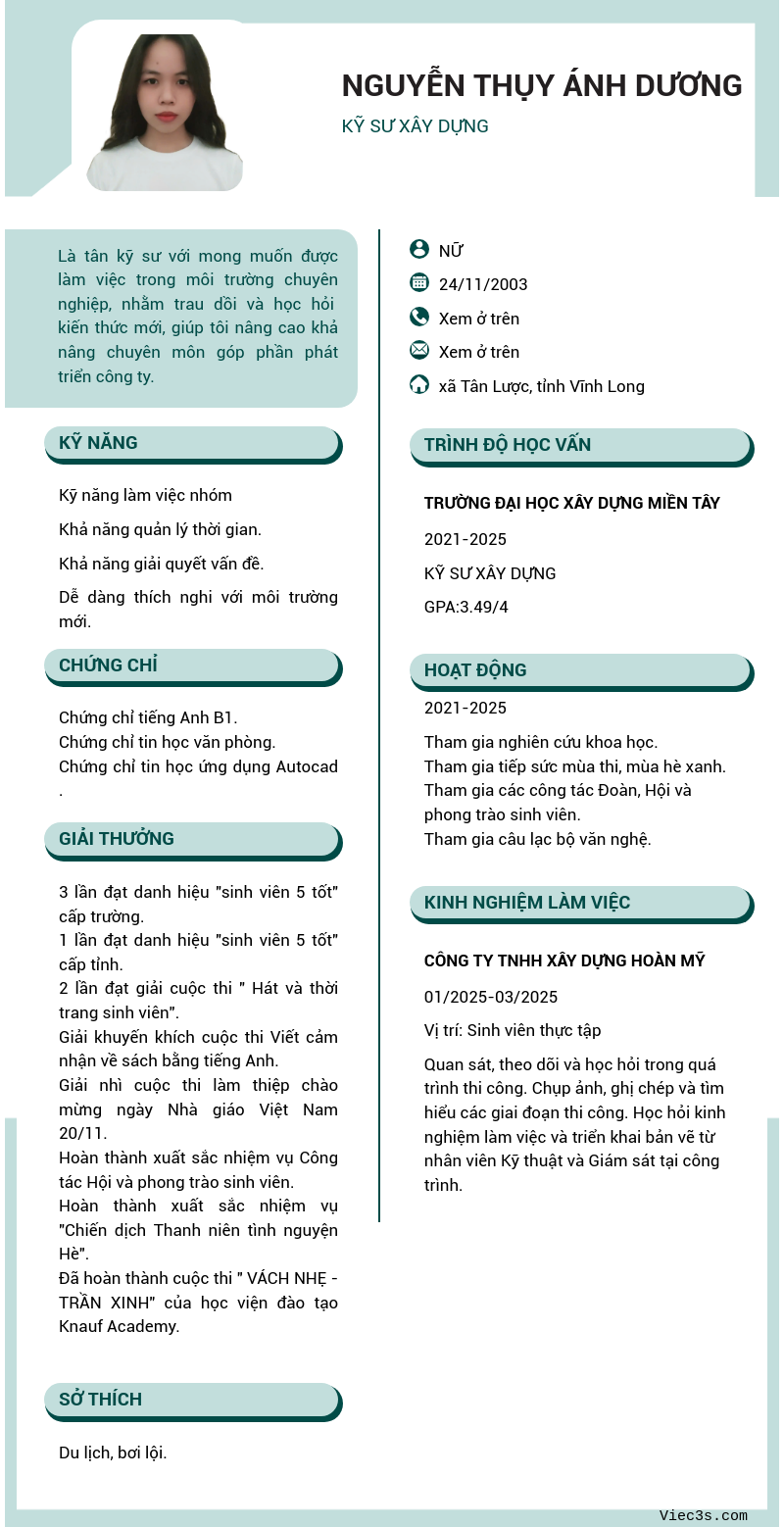 CV ứng viên