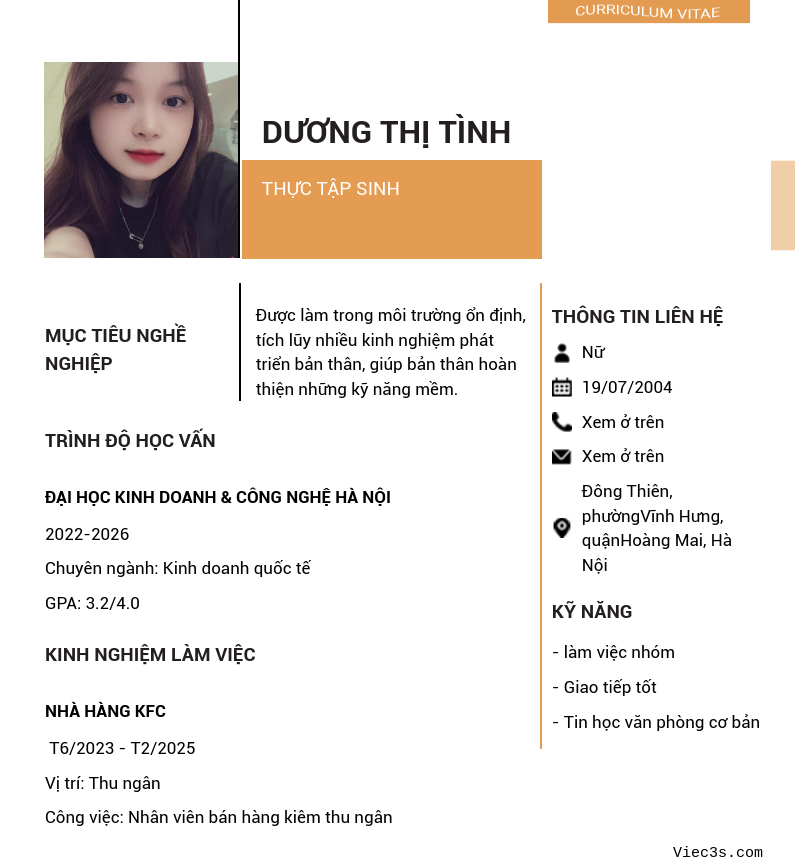 CV ứng viên