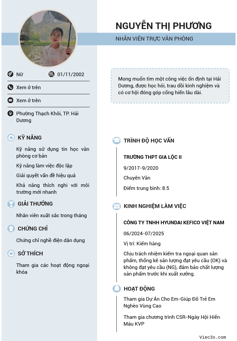 CV ứng viên