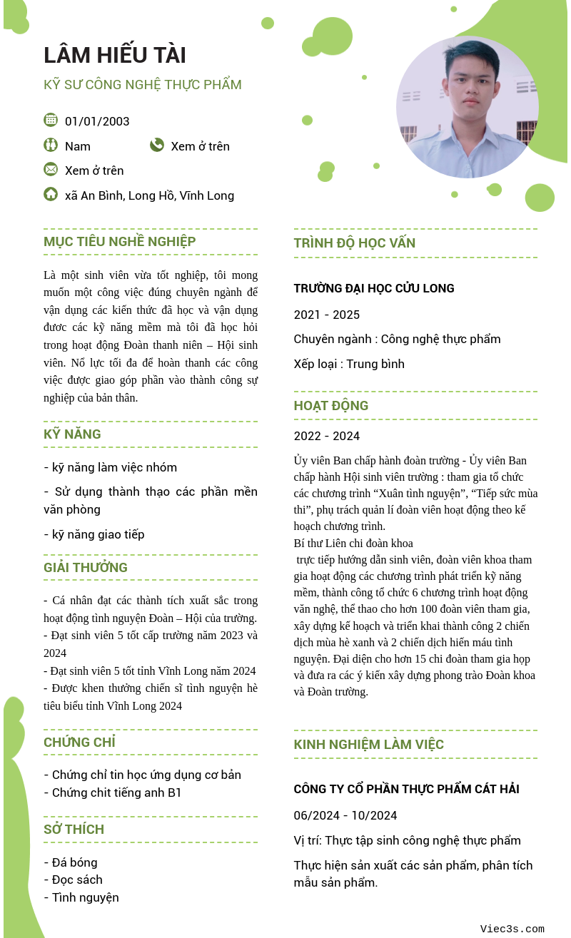 CV ứng viên