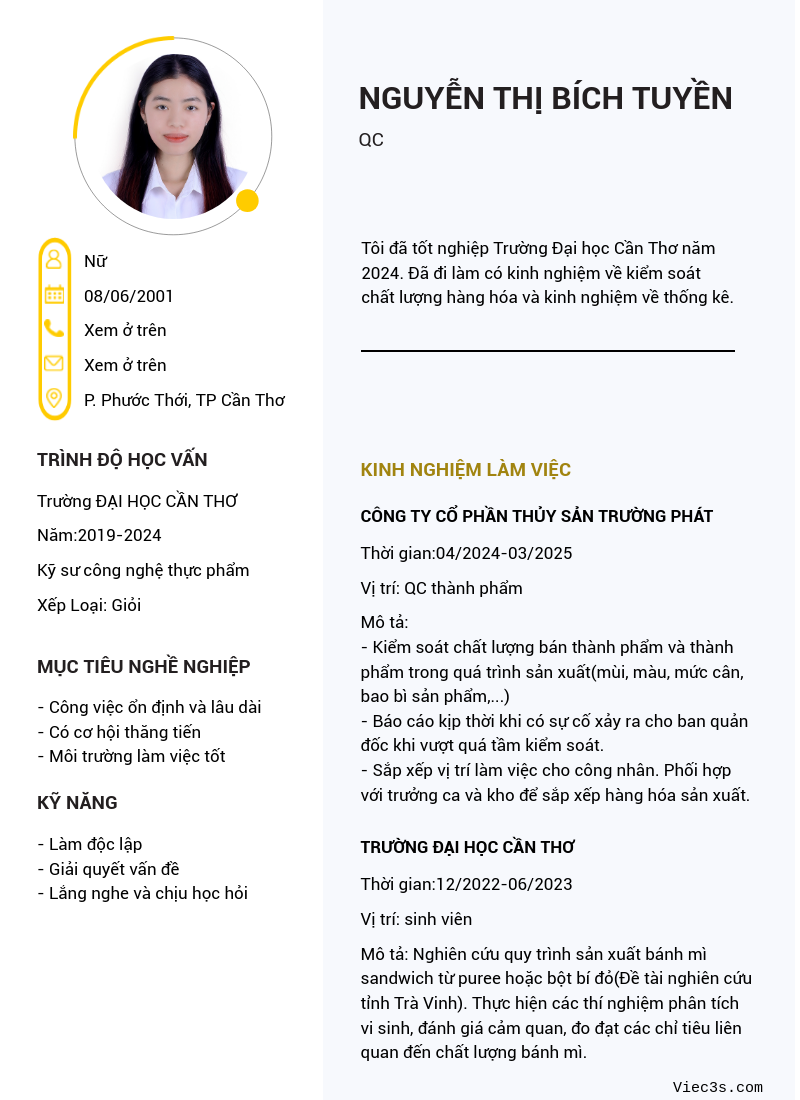 CV ứng viên