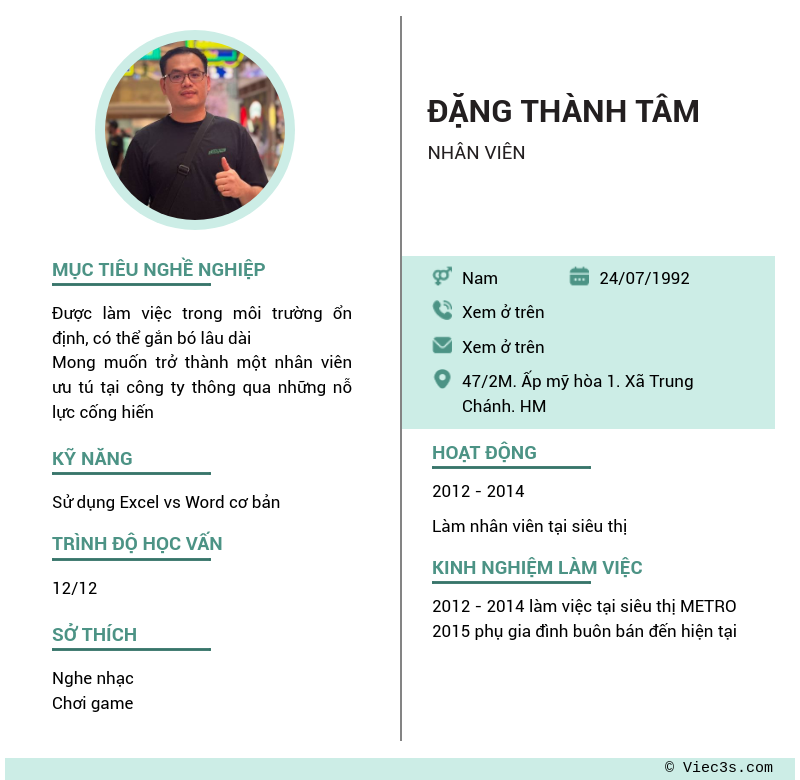 CV ứng viên
