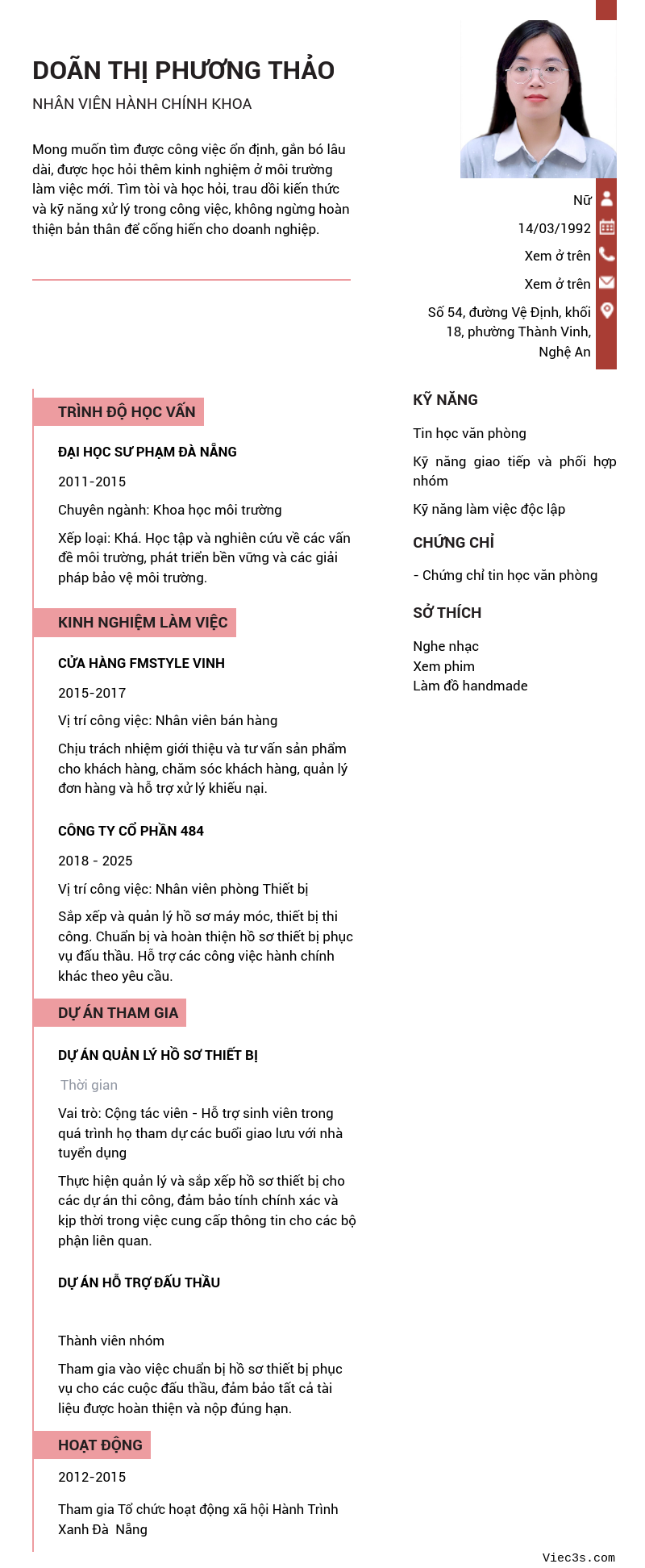 CV ứng viên
