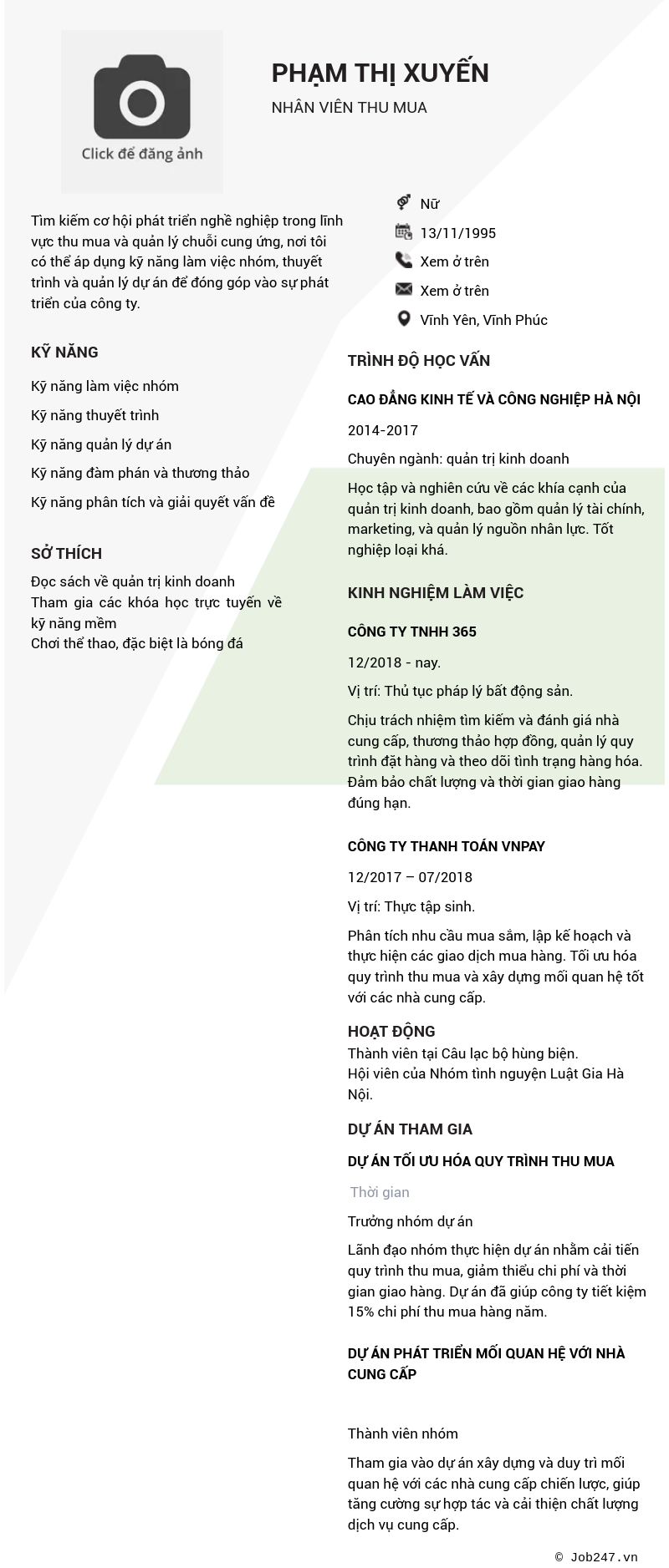 CV ứng viên