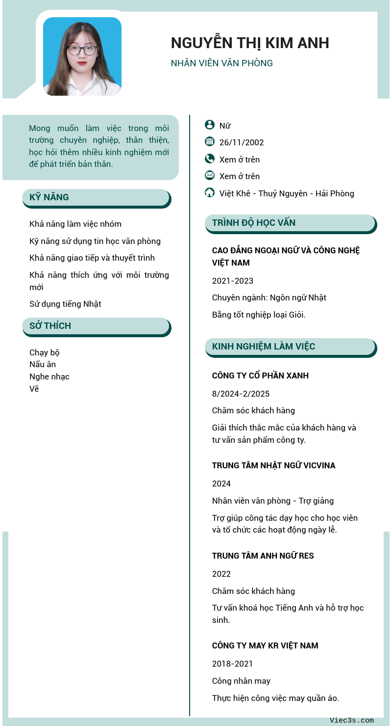 CV ứng viên