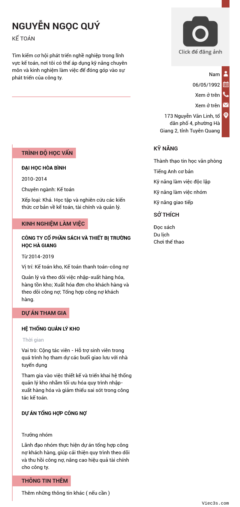 CV ứng viên