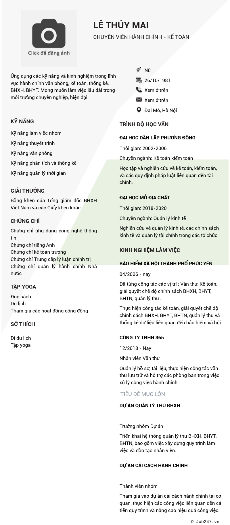 CV ứng viên
