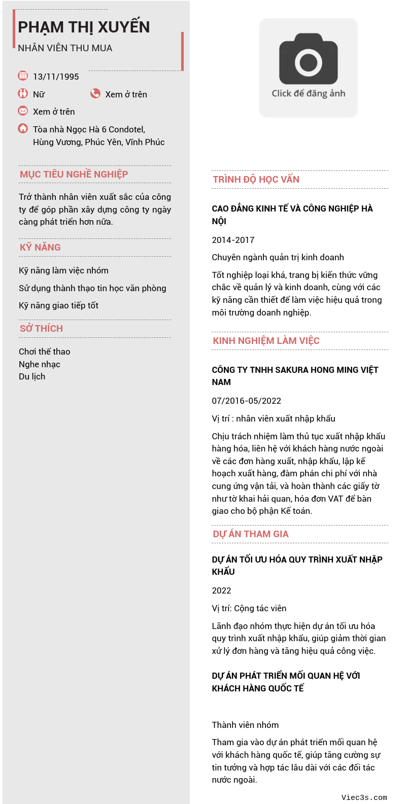 CV ứng viên