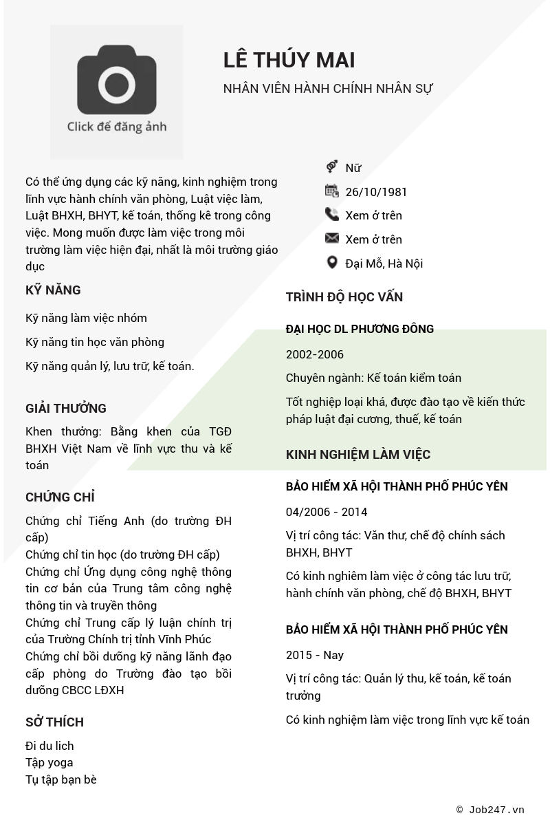 CV ứng viên