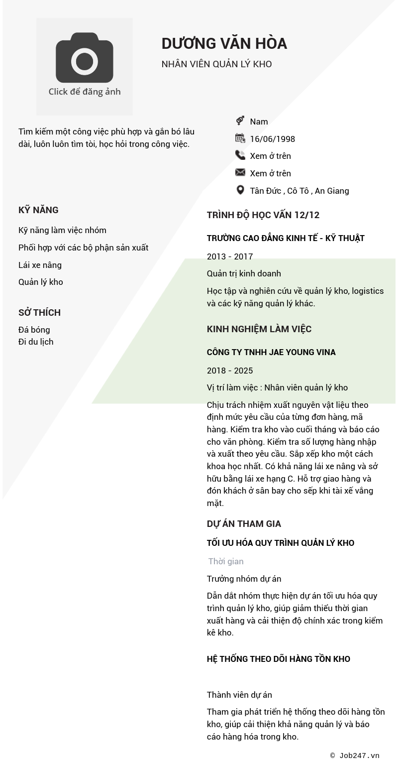 CV ứng viên