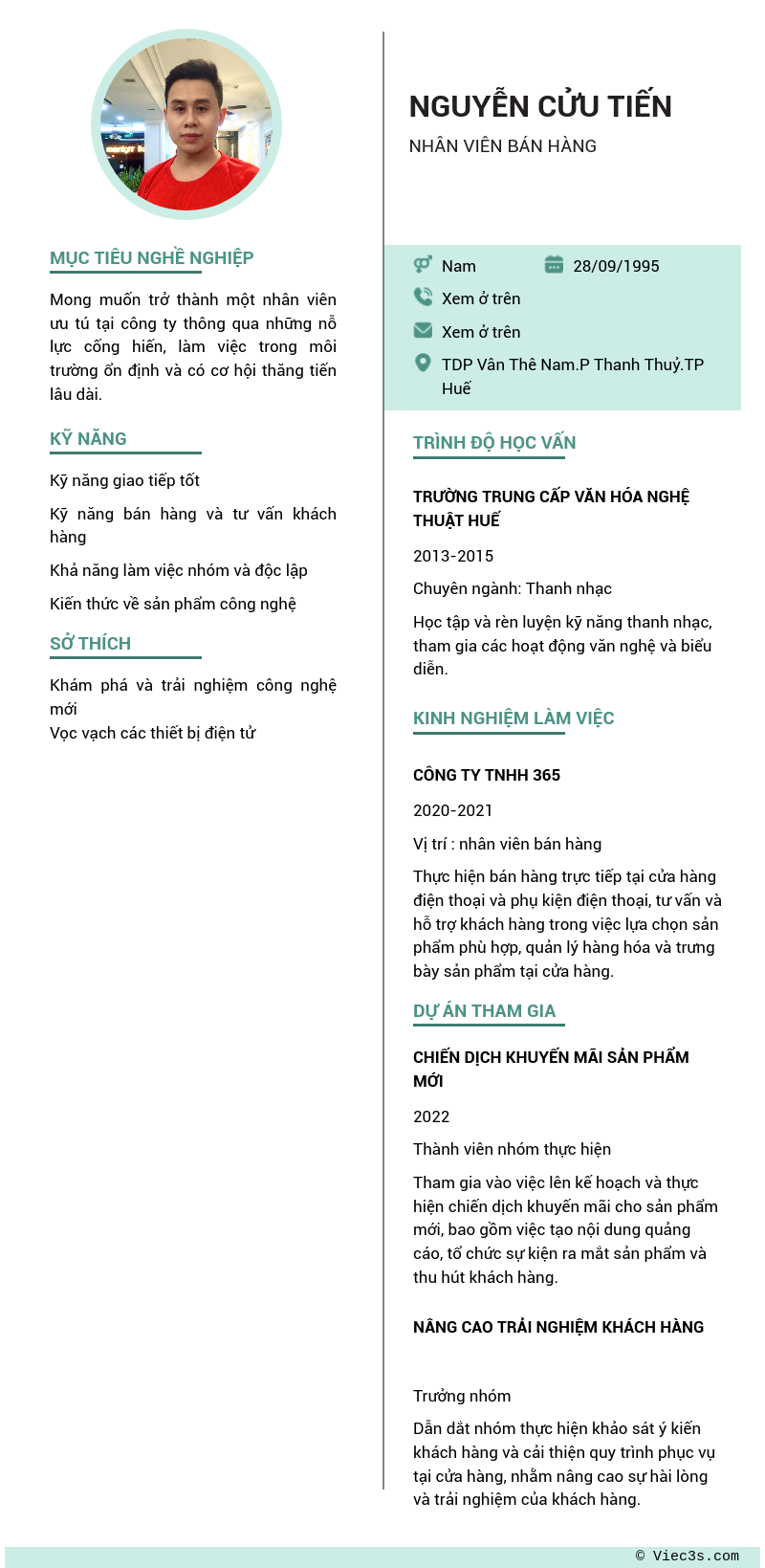 CV ứng viên