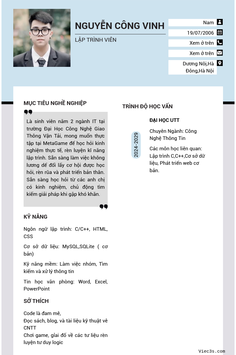 CV ứng viên