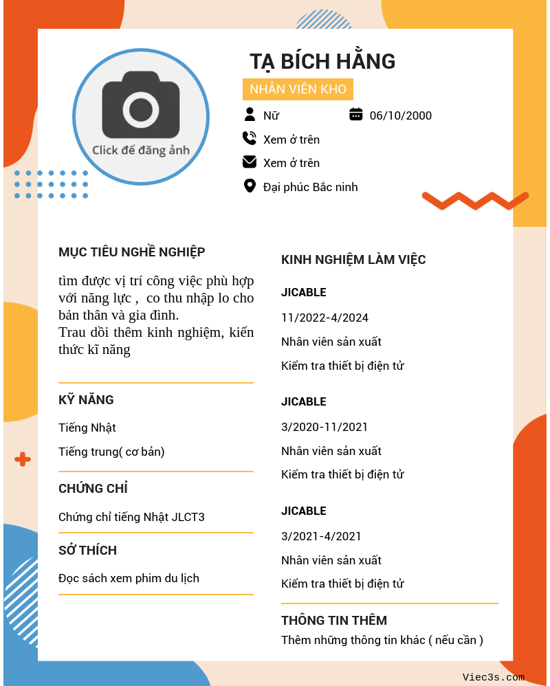 CV ứng viên