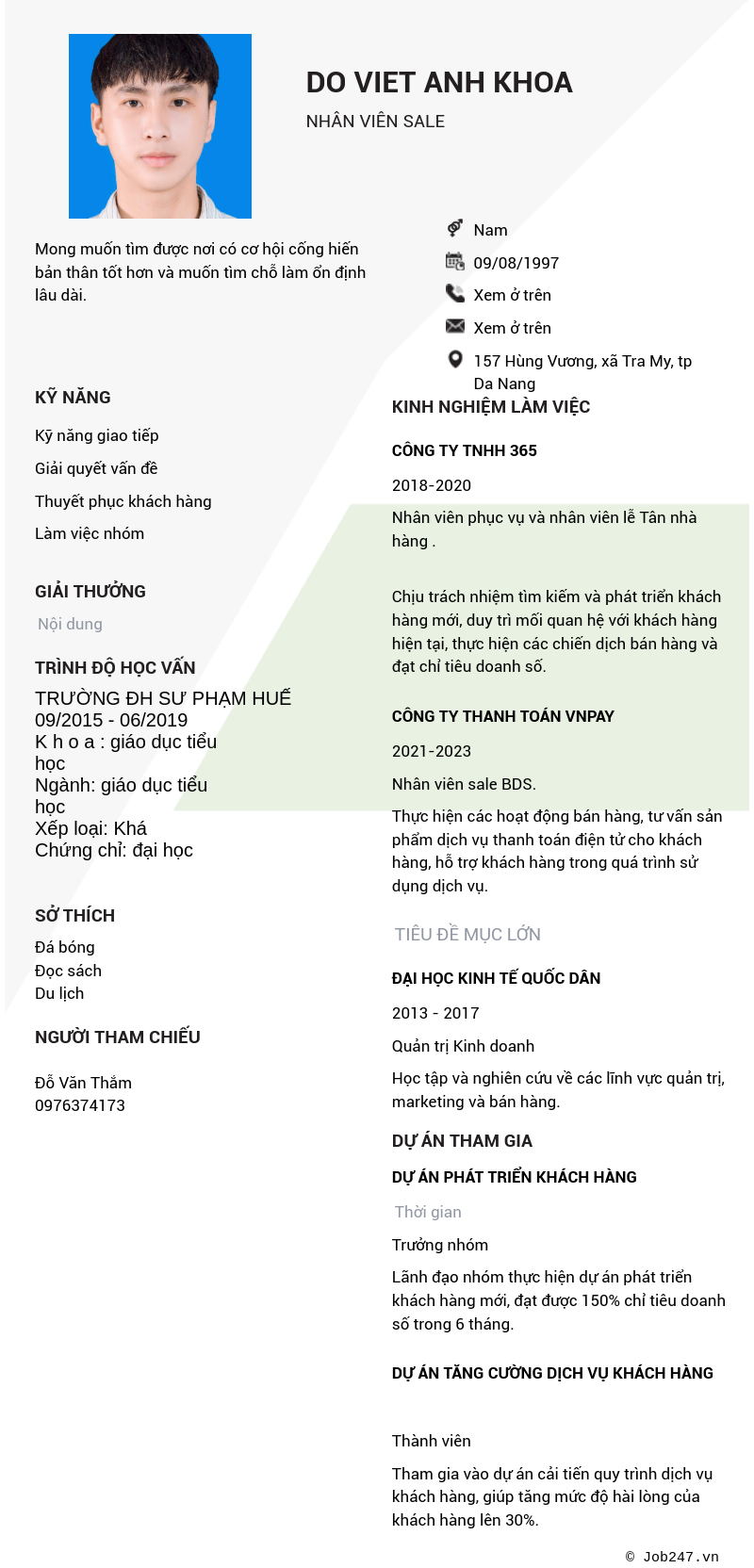 CV ứng viên