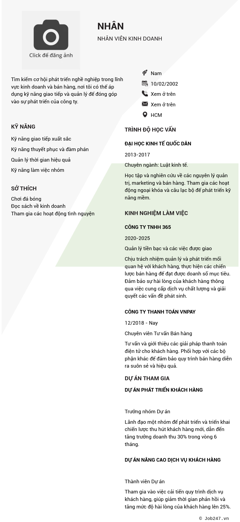 CV ứng viên