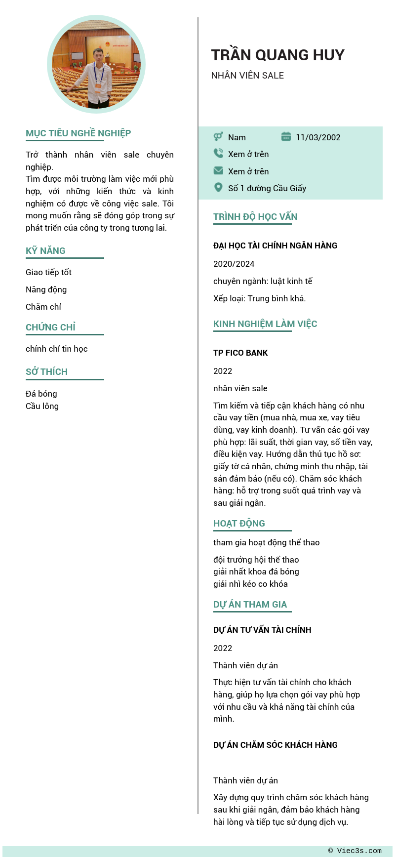 CV ứng viên