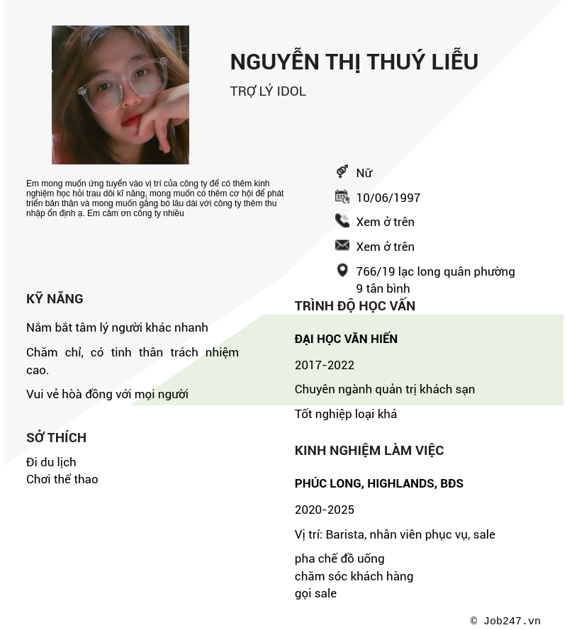 CV ứng viên