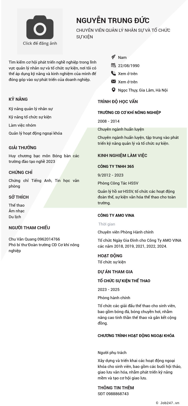 CV ứng viên