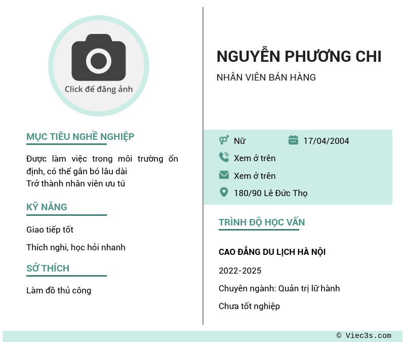CV ứng viên