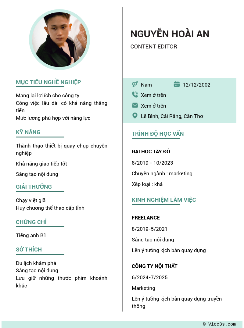 CV ứng viên