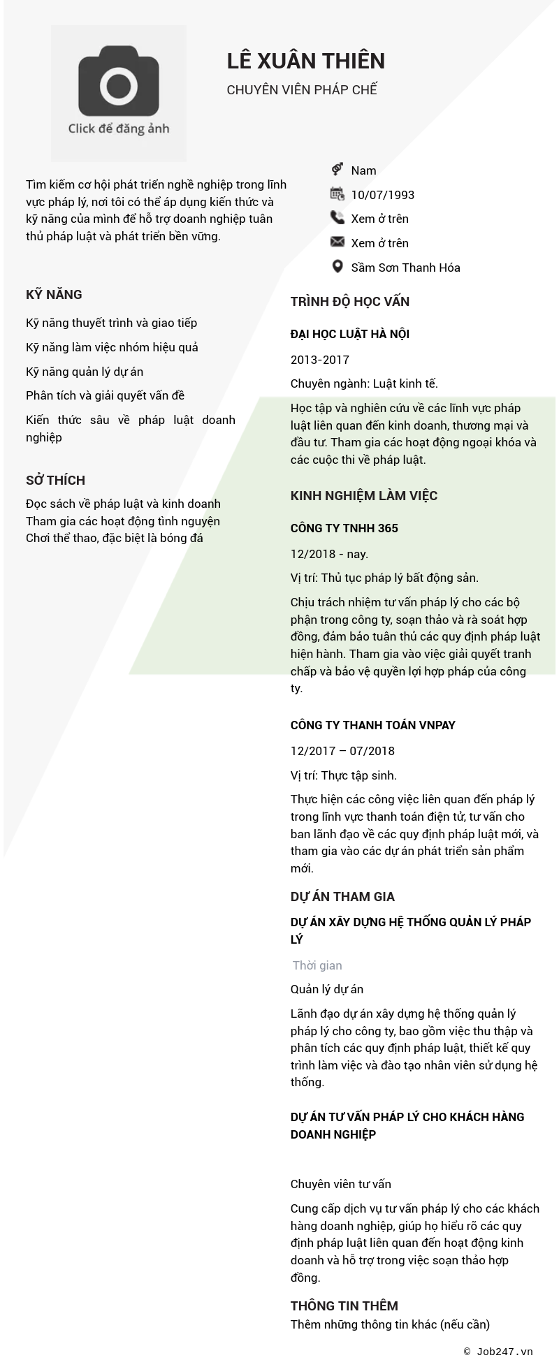 CV ứng viên
