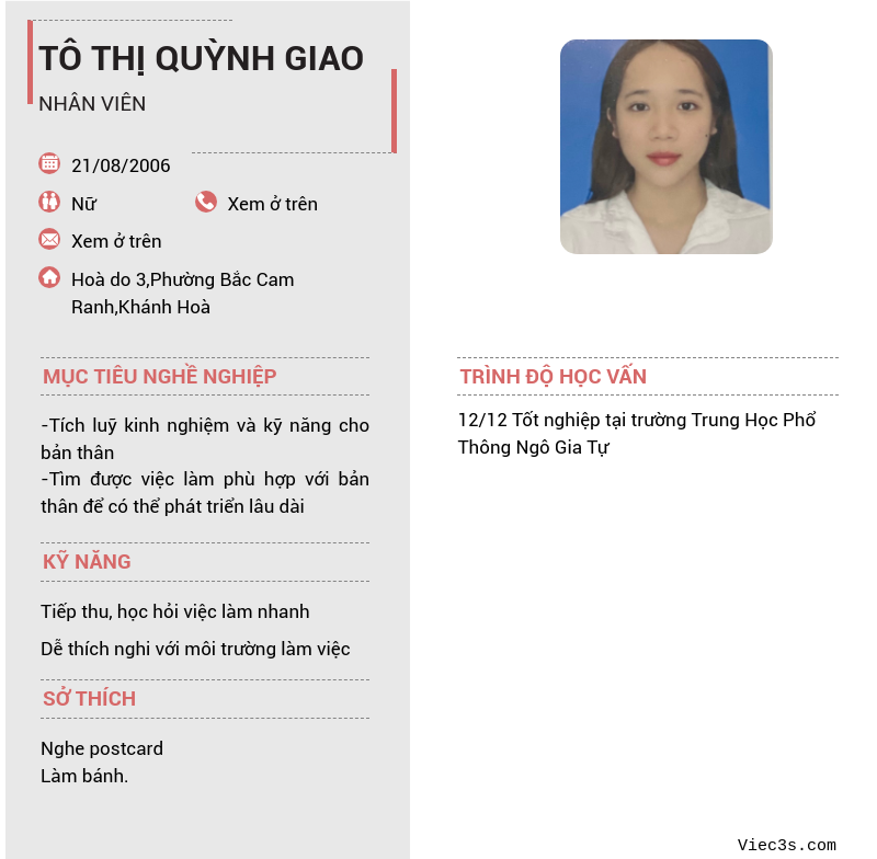 CV ứng viên