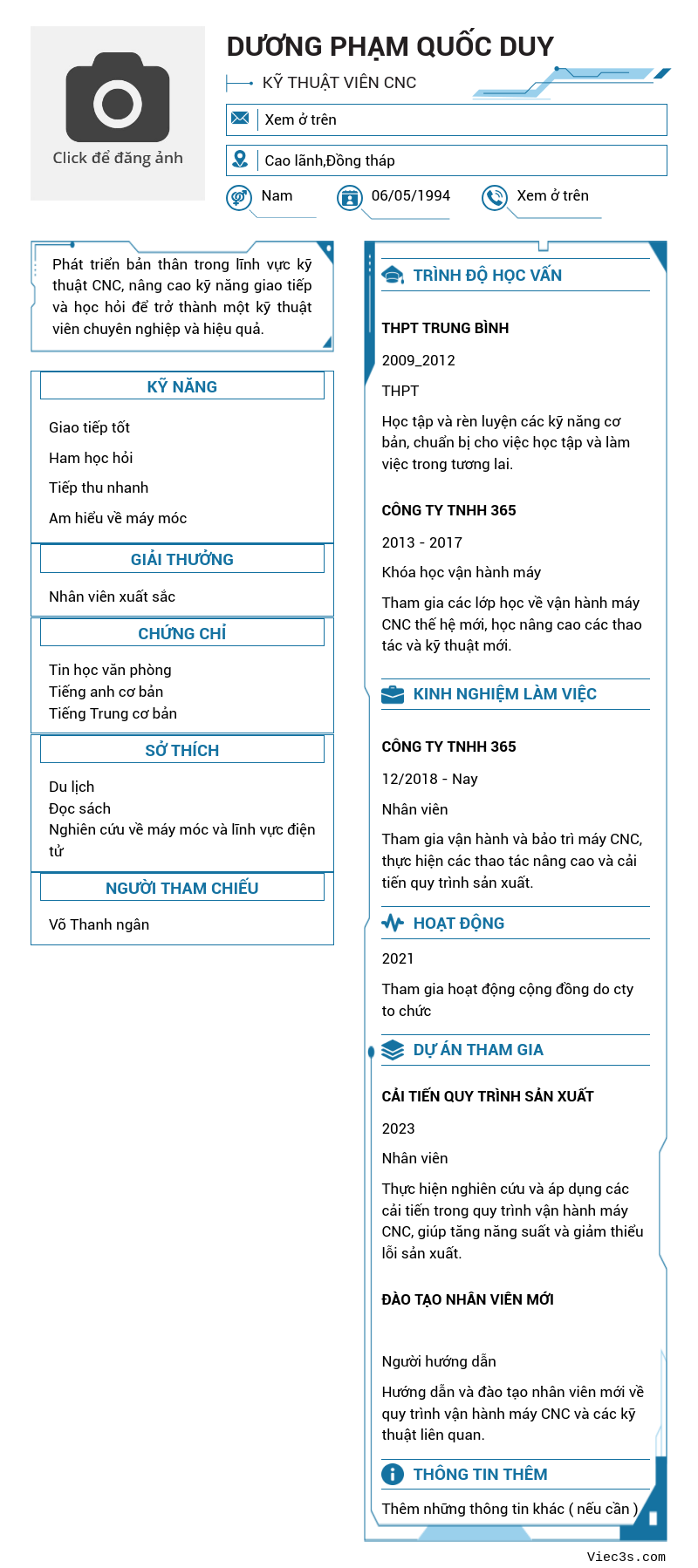 CV ứng viên