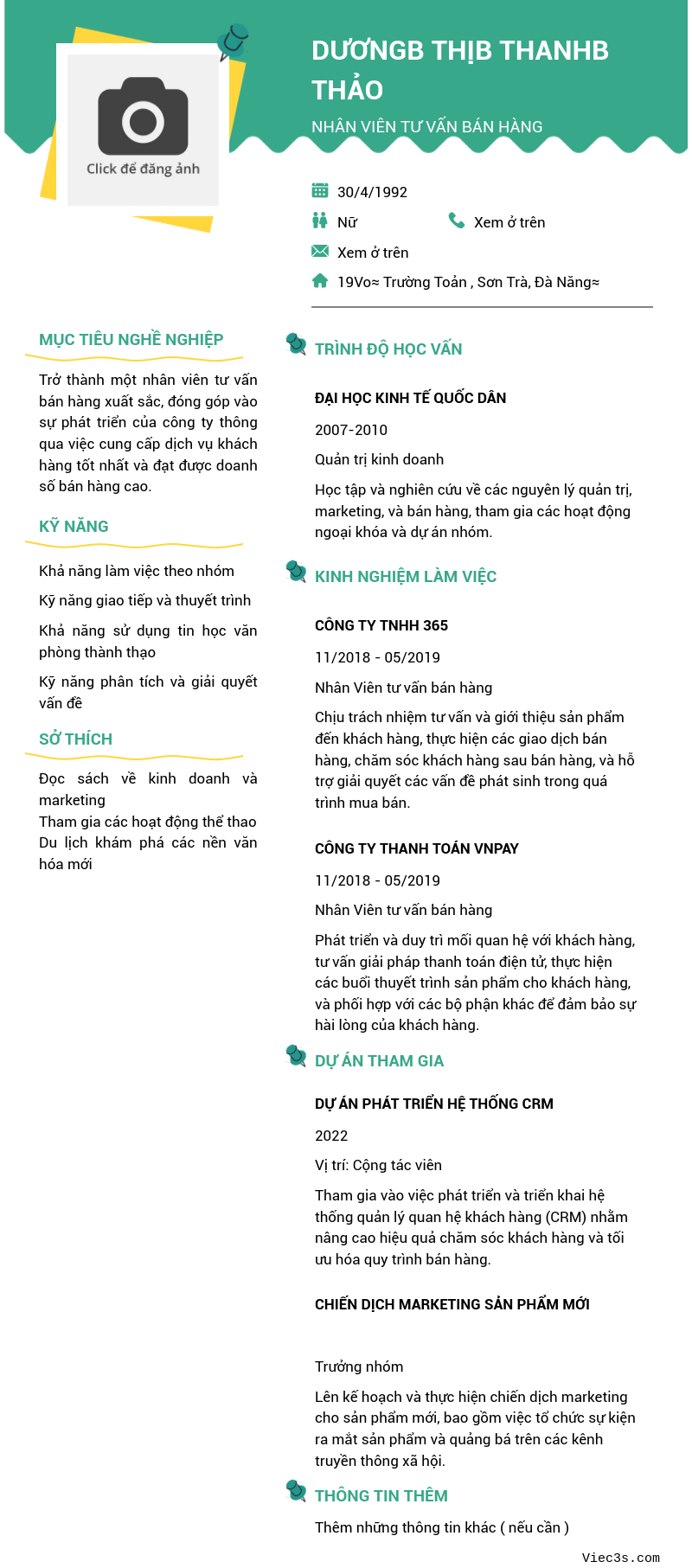 CV ứng viên