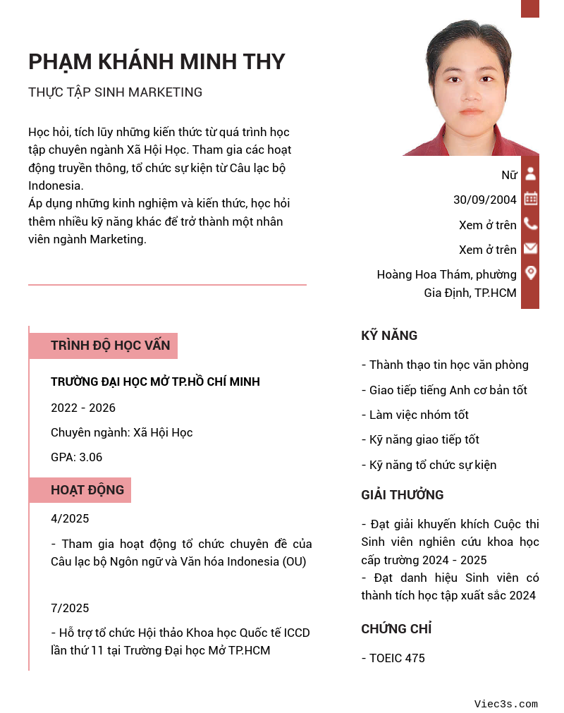 CV ứng viên