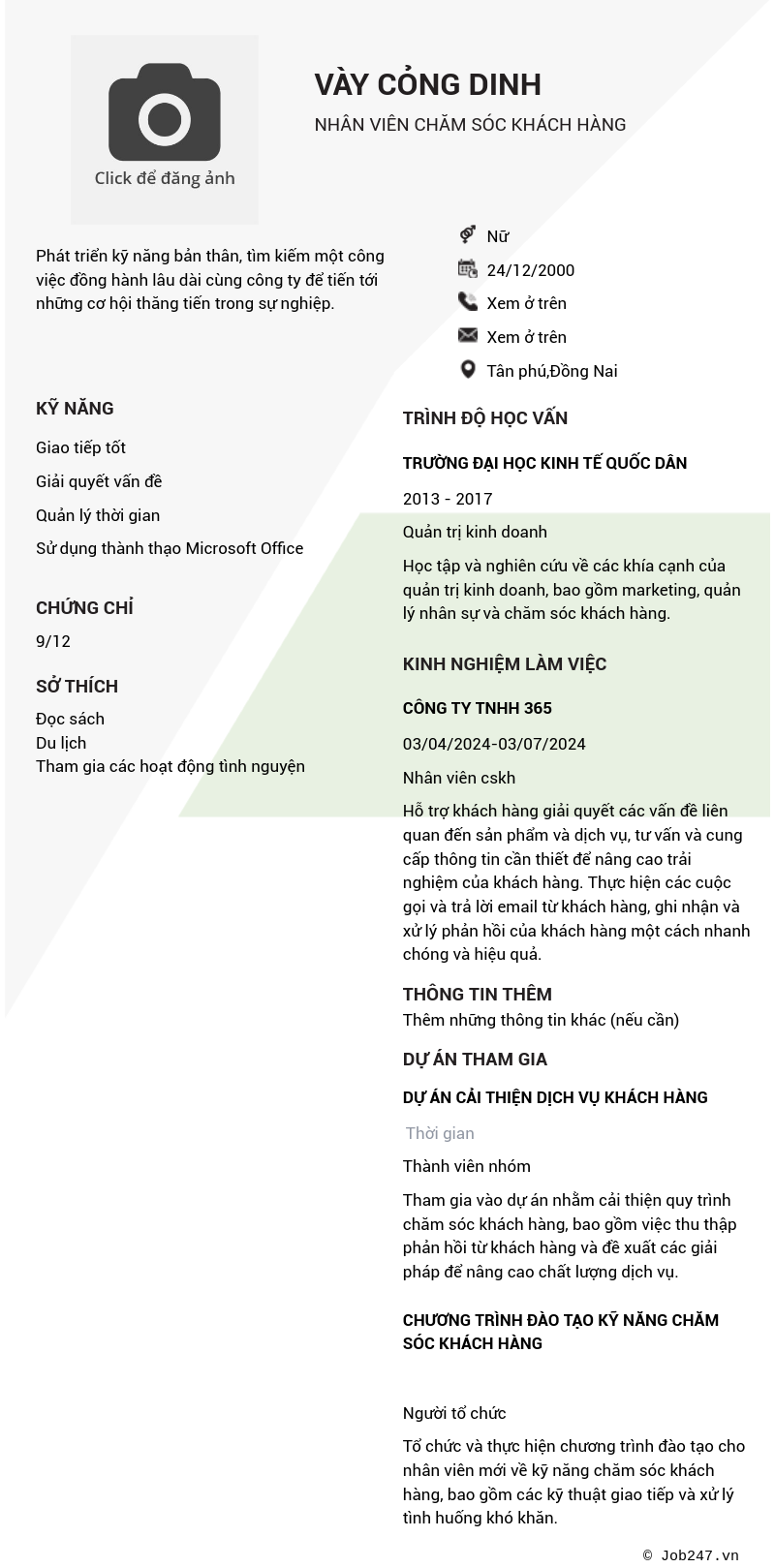 CV ứng viên