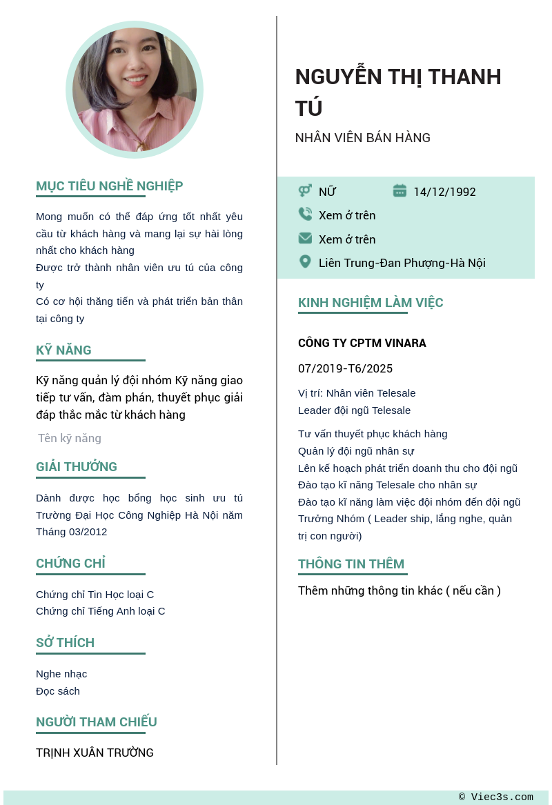 CV ứng viên