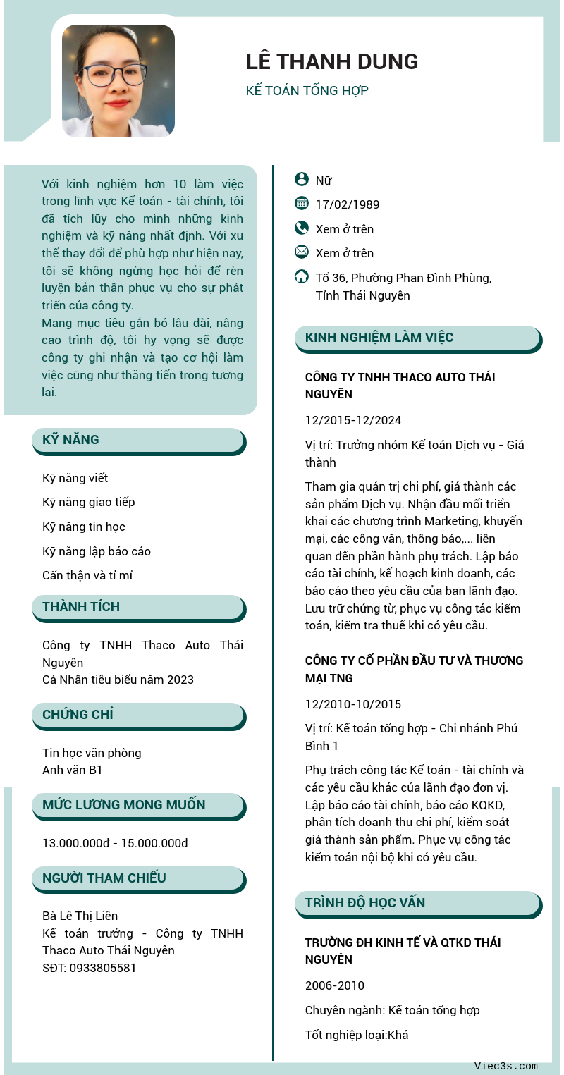 CV ứng viên