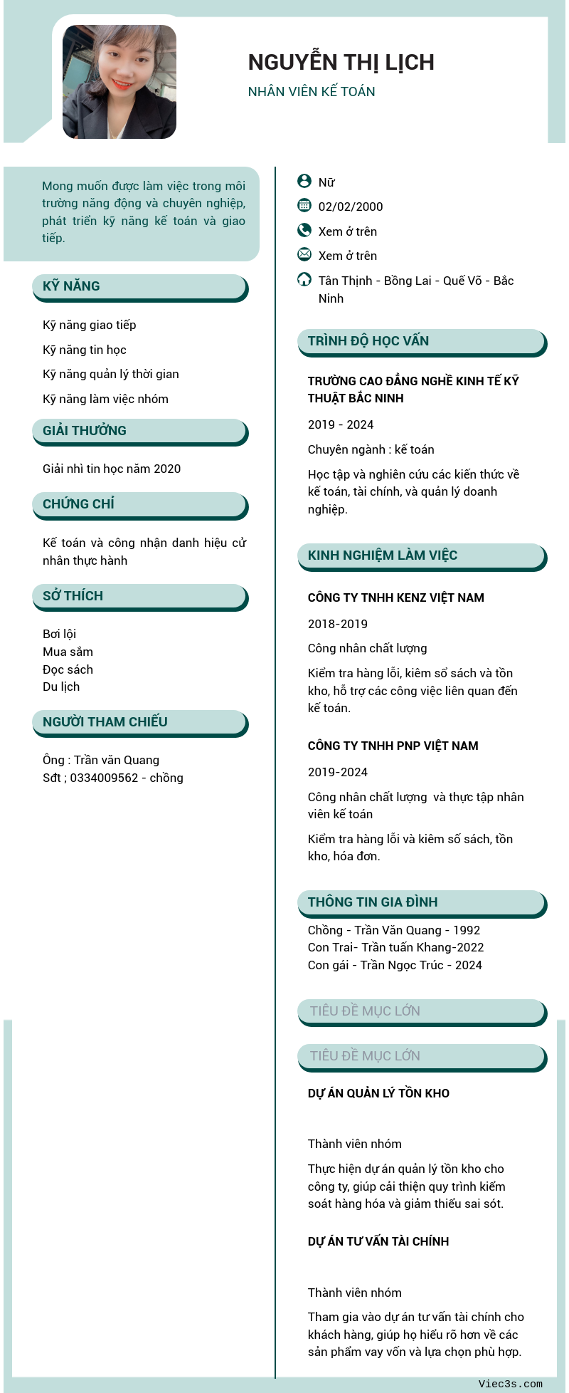 CV ứng viên