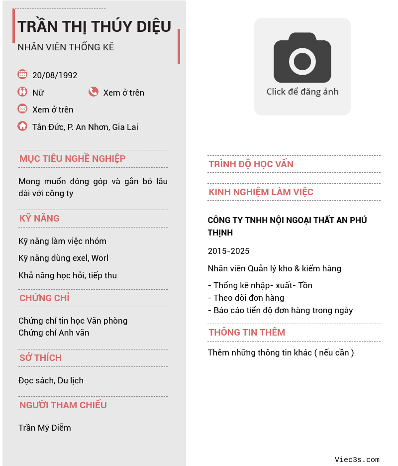 CV ứng viên