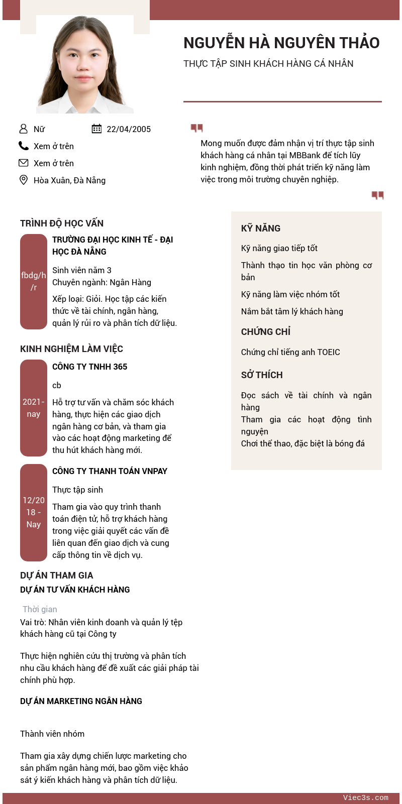 CV ứng viên