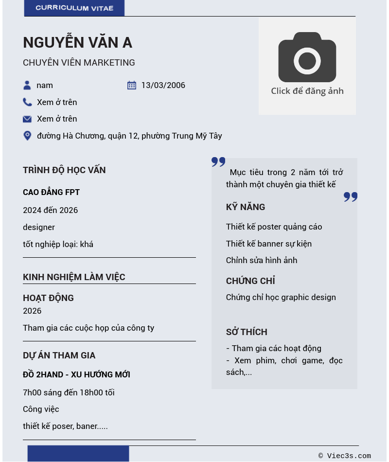 CV ứng viên