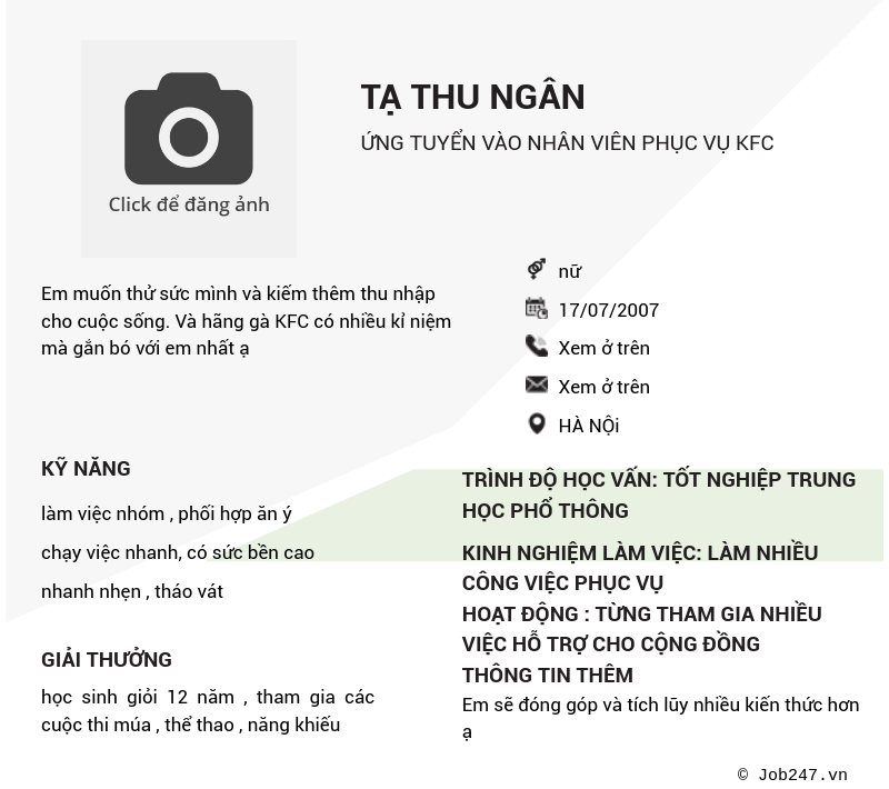 CV ứng viên