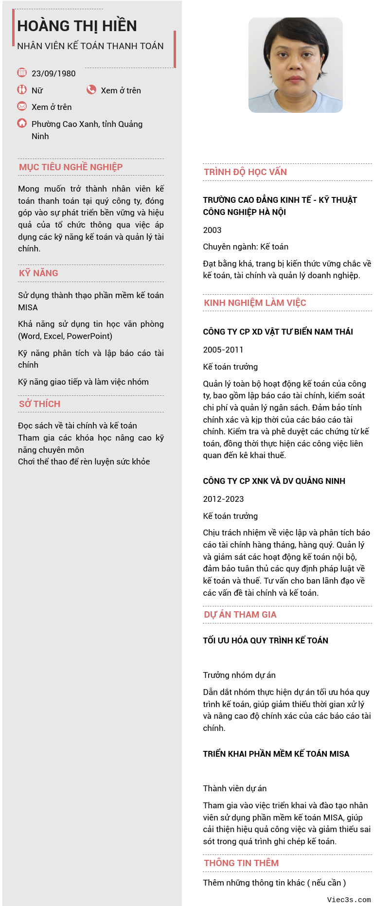 CV ứng viên
