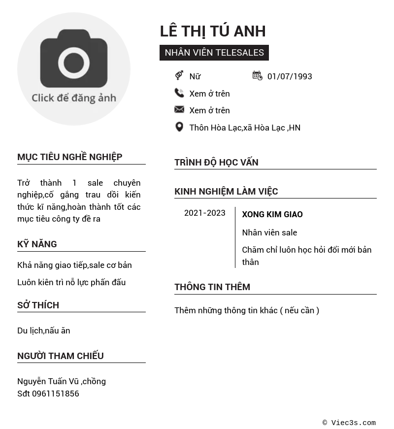 CV ứng viên