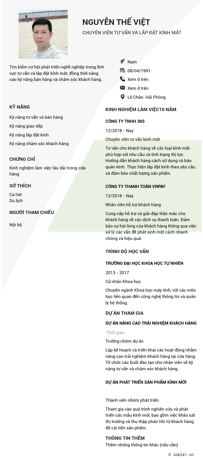 CV ứng viên