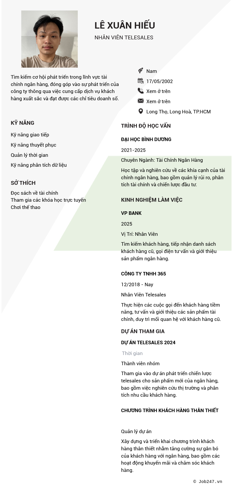 CV ứng viên