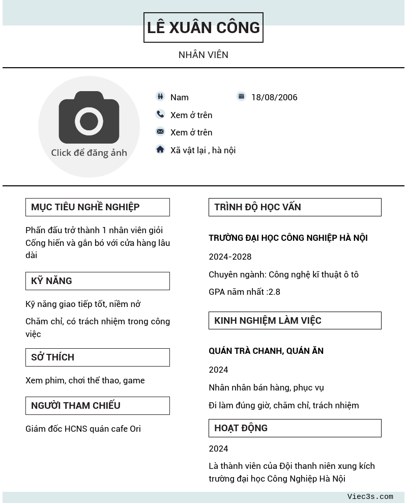 CV ứng viên