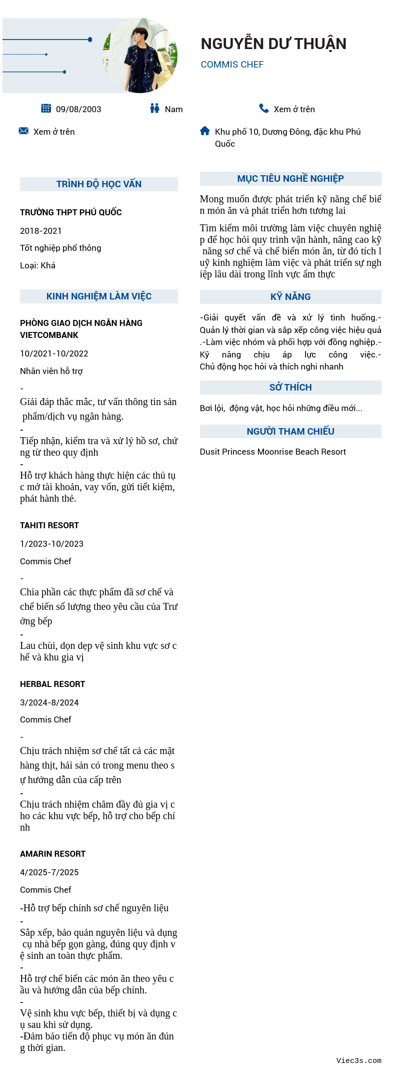 CV ứng viên