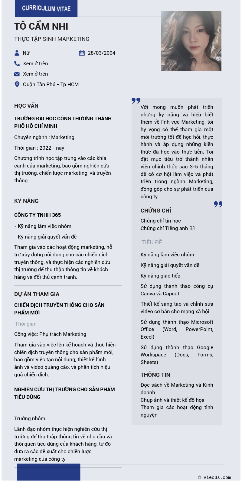 CV ứng viên