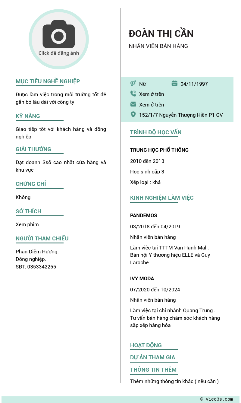 CV ứng viên