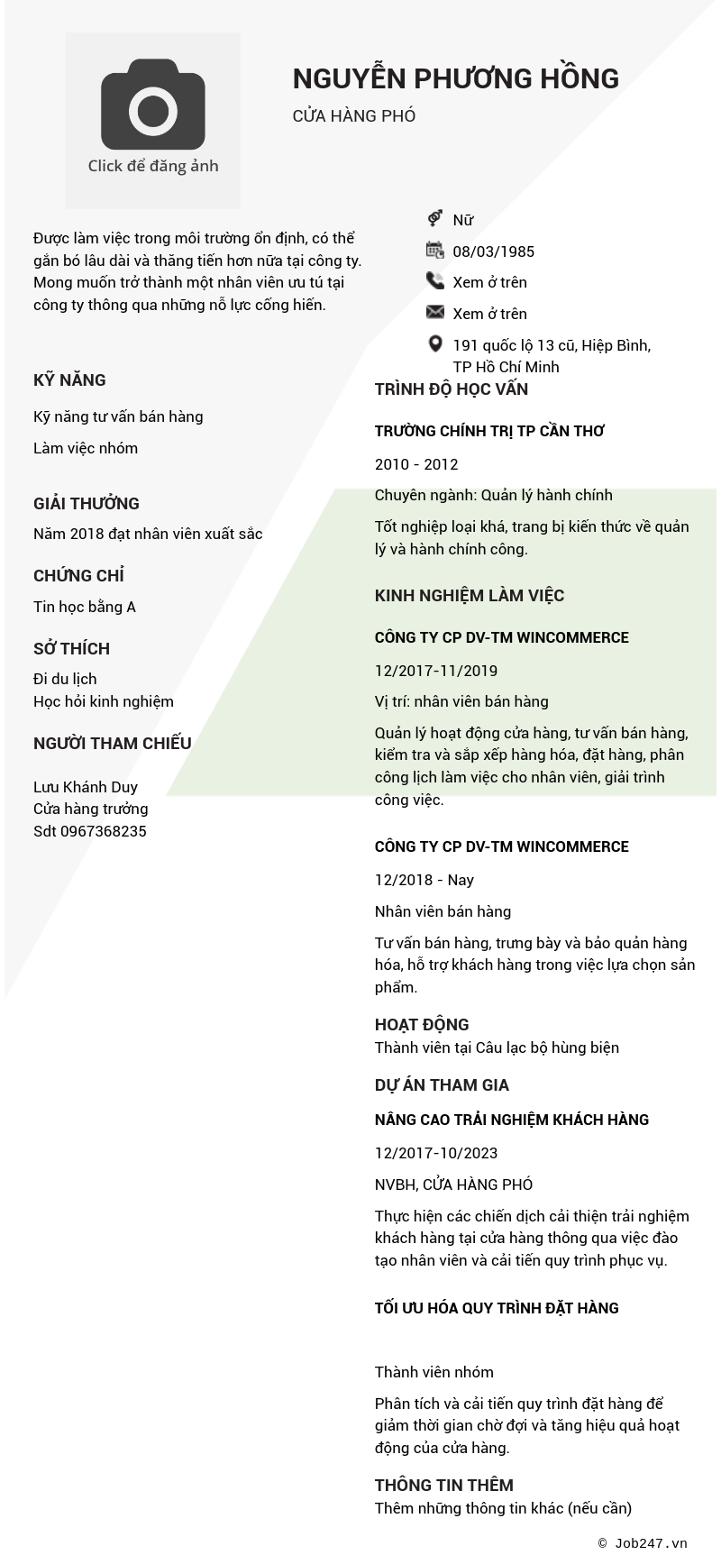CV ứng viên