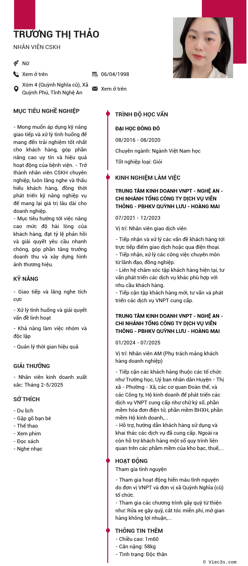 CV ứng viên
