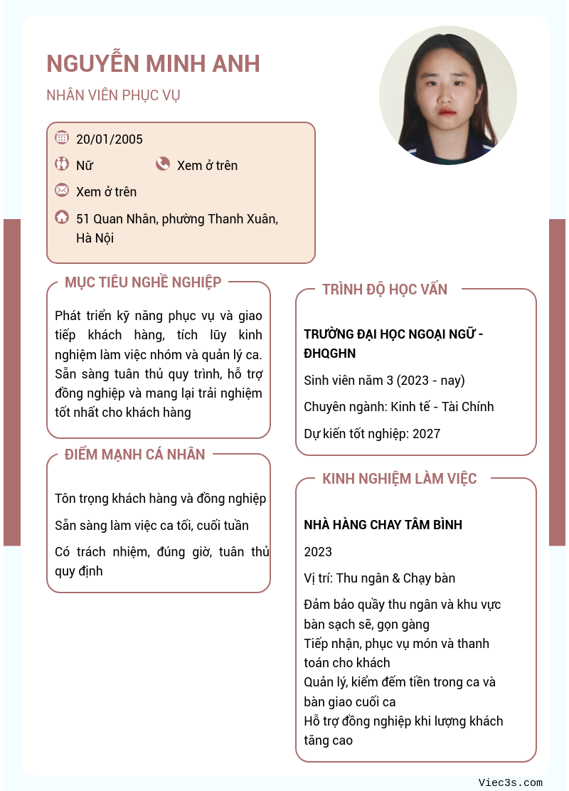 CV ứng viên