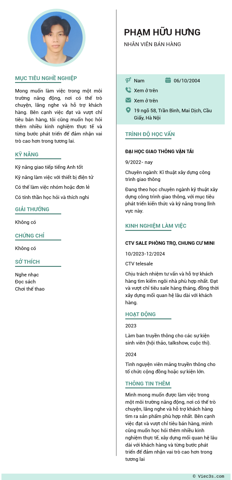 CV ứng viên